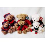 Harrods Christmas Teddy Bears, large and small for years 2004, 2005 and 2006 (6)