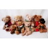 A collection of Teddy Bears, Harrods mother and baby, Harrods small bear, Harrods large bear,