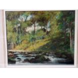 John Yates (185-1969), The River Ribble near Dinkley, signed pastel, 31cm by 38cm