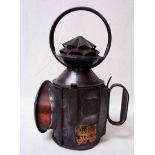 GNR three aspect Handlamp with brass plate to body 'London & North Eastern Railway Midville 3',