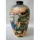 A Moorcroft pottery Vase of narrow neck baluster form decorated by Paul Hilditch in the Smugglers