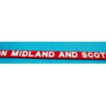 'LONDON MIDLAND AND SCOTTISH RY' advertising poster board, consisting of 3inch letters, 198cm long