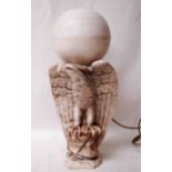 A late 19th century marble sculptural model of an Eagle on a rock, wings outstretched, later