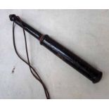 LYR railway policeman's wooden Truncheon, marked 'L&Y Rly', black lacquer, 37cm