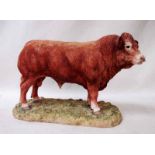 A Border Fine Arts model of a Limousin Bull by Jack Crewdson, number B0531, limited 31 of 750, circa