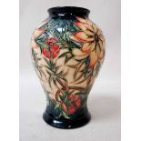 A Moorcroft pottery Vase of baluster form decorated in the Spike pattern, impressed and painted