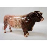 A Beswick pottery model of a Shorthorn Bull Gwersylt Lord Oxford 74th, number 1504