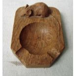 Robert 'Mouseman' Thompson of Kilburn, a rectangular oak ash tray, canted corners to front, circular