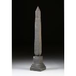 A VICTORIAN CAST BRONZE MODEL OF "CLEOPATRA'S NEEDLE," JOSEPH WHITLEY, LEEDS, ENGLAND, 1881, the