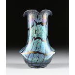 A WILHELM KRALIK SOHNE CO. "PAMPAS" ART GLASS VASE, ELEONORANHEIN, AUSTRIA, CIRCA 1910, of flaring