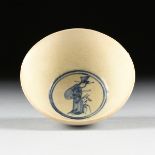 A SOUTHEAST ASIAN WHITE GROUND PORCELAIN BOWL WITH UNDERGLAZE BLUE DECORATION, 19TH CENTURY, of