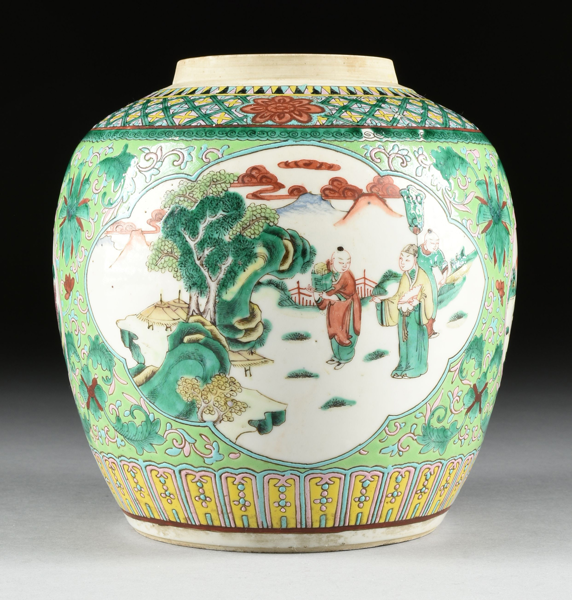 A PAIR OF CHINESE "FAMILLE VERTE" PORCELAIN GINGER JARS WITH LIDS, REPUBLIC PERIOD CIRCA 1917- - Image 10 of 14