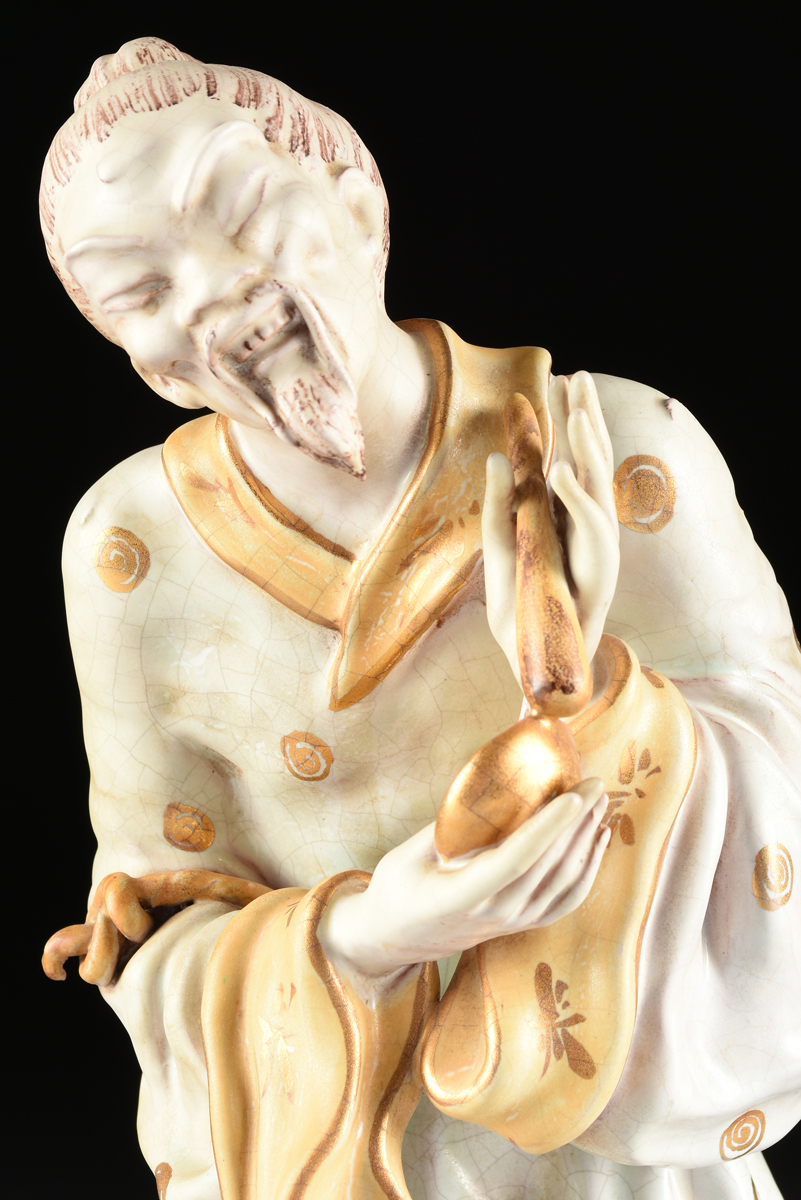 EUGENIO PATTARINO (Italian 1885-1971) A GLAZED TERRA COTTA FIGURE OF A CHINESE MAN, FLORENCE, ITALY, - Image 2 of 10