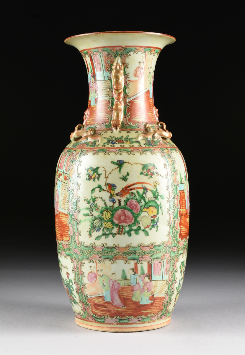 A PAIR OF CHINESE EXPORT PORCELAIN "ROSE MEDALLION" PATTERN VASES, 20TH CENTURY, each of baluster - Image 6 of 13