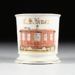 A CHARLES FIELD HAVILAND PORCELAIN OCCUPATIONAL SHAVING MUG -- CHICAGO AND EASTERN ILLINOIS RAILROAD