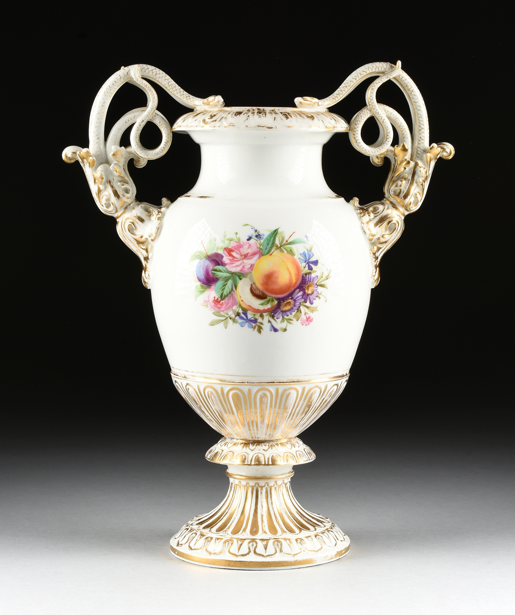 A CONTINENTAL PORCELAIN VASE WITH GILT AND TRANSFER PRINTED DECORATION, 20TH CENTURY, of baluster - Image 2 of 11