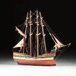 A LARGE POLYCHROME MODEL OF A PORTUGUESE GALLEON STYLE WARSHIP, EARLY MID 20TH CENTURY, four