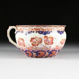 AN ENGLISH F & SONS HAND PAINTED TRANSFERWARE CHAMBER POT, LATE 19TH CENTURY, BURSLEM, the outward