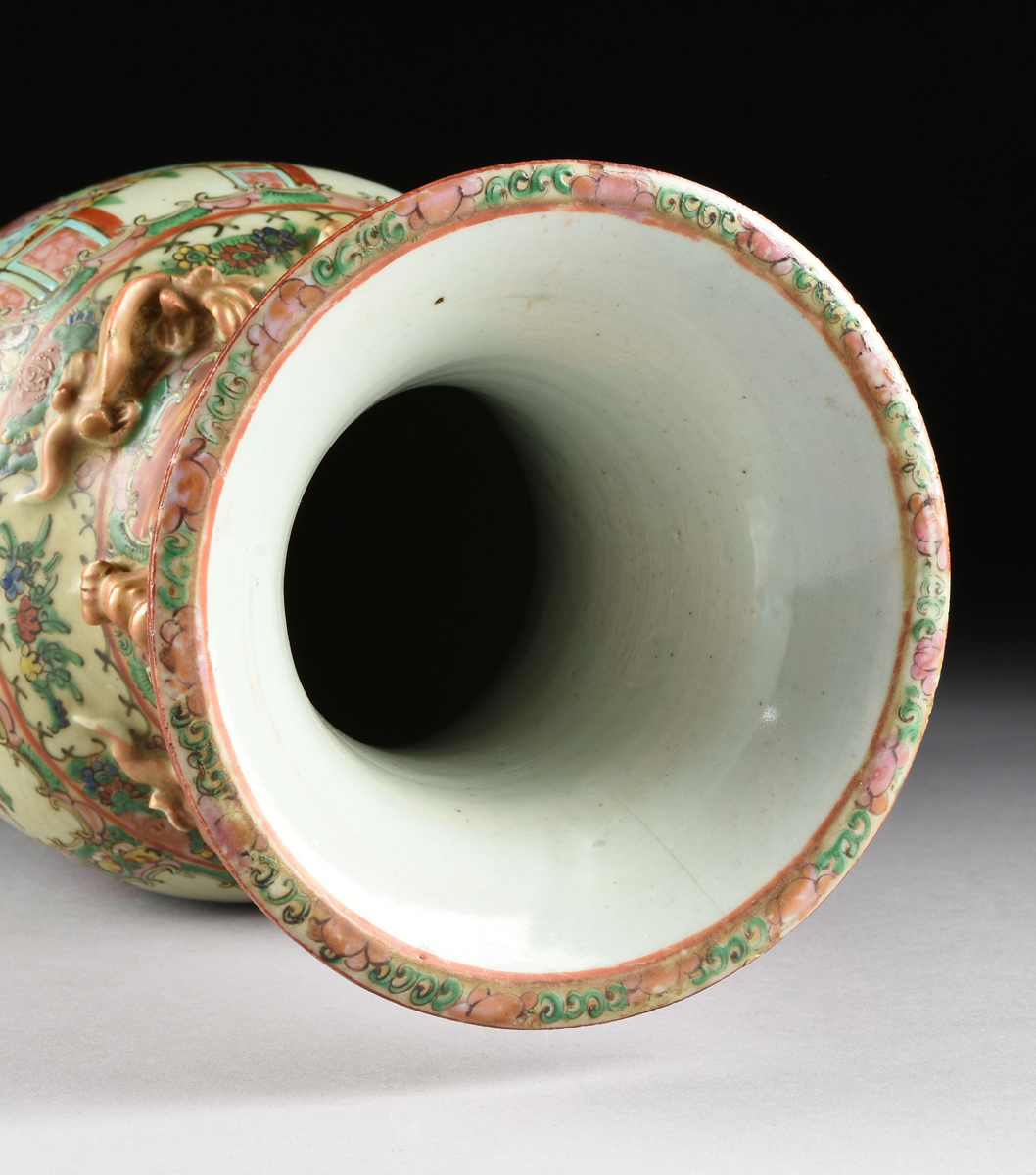 A PAIR OF CHINESE EXPORT PORCELAIN "ROSE MEDALLION" PATTERN VASES, 20TH CENTURY, each of baluster - Image 8 of 13