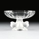 A LALIQUE CLEAR AND FROSTED CRYSTAL "NOGENT" FOOTED BOWL, WINGEN-SUR-MODER, FRANCE, DESIGNED 1966,