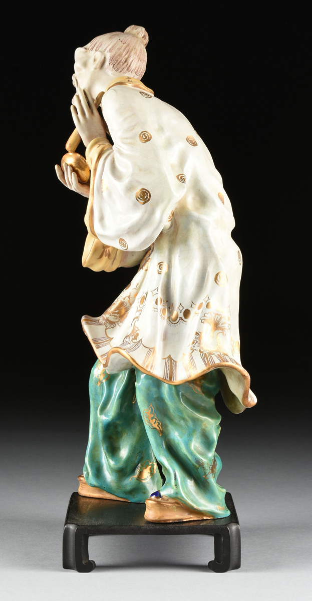 EUGENIO PATTARINO (Italian 1885-1971) A GLAZED TERRA COTTA FIGURE OF A CHINESE MAN, FLORENCE, ITALY, - Image 7 of 10
