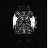 A STAINLESS FRANCK MULLER CHRONOGRAPH GENTLEMAN'S WATCH. Curvex style, 10th anniversary model,