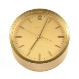 A TIFFANY & CO. SWISS MADE BRASS AND GOLD TONE QUARTZ PRESENTATION DESK CLOCK, CIRCA 1976, with