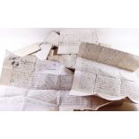 A quantity of wills and indentures mainly 17th century but one dated 1586 and some 18th century,