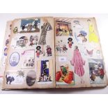 A vintage scrapbook filled with ephemera - much loose