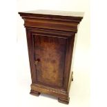 A mahogany French pot cupboard with ogee cornice to top