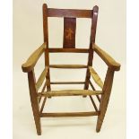 An Edwardian inlaid child's chair - lacking seat