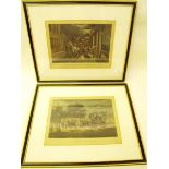 Two antique coaching prints 'Royal Mails, Starting from The Post Office' and 'Mail Coach by