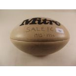 A Rugby ball - signed by Sale FC 1995-96