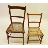 Two Edwardian cane seated bedroom chairs