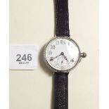 An early 20th century military style gents wrist watch