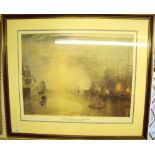 A print after Turner 'Keelmen heaving in coals after moonlight' - 43 x 57cm