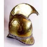 A 19th military brass firemens helmet 'Royal Midlothian Yeomanry Cavalry'