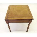 An antique mahogany square occasional table - a/f