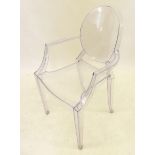A Louis Ghost chair after Philippe Starck