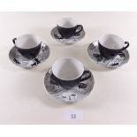 A Ridgways Homemaker set of four coffee cups and saucers