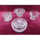 A collection of cut glass bowls etc.