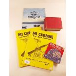 Two M1 Carbine Owners Manuals and three books:- The British Army in the Falklands, Rank Badges and