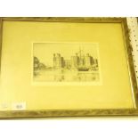 Reginald Green - etching Caenarven Castle - 12 x 19cm