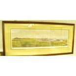 Mick Evans - limited edition print 'Turnberry' golf course, 79 x 22cm, 131/350, signed with