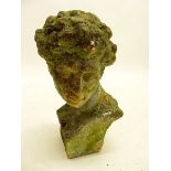 An antique terracotta Greek head with stoneware finish 48cm tall
