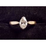 An 18ct gold ring set marquise cut diamond