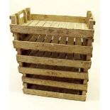 Six old wooden apple trays/fruit boxes , 32 x 18" approx