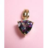 A 9ct gold and mystic topaz pendant