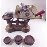 A "NAAFI" set of scales and weights and an old mincer