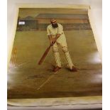 An oilegraph of W.G Grace playing cricket , 24 x 20"